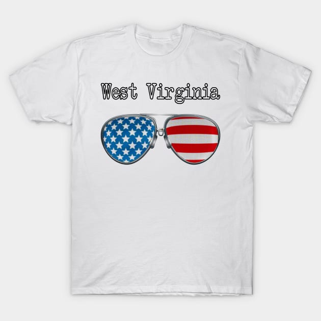 AMERICA PILOT GLASSES WEST VIRGINIA T-Shirt by SAMELVES